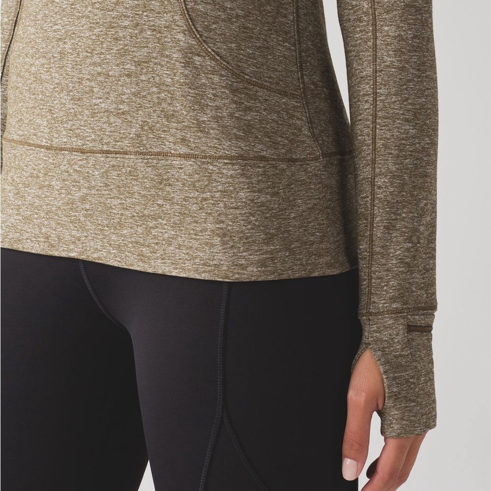 Lululemon Women's Heathered Military Green Rush Hour 1/2 Zip Size 2 - Picture 4 of 16